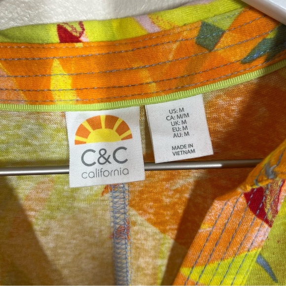 C&C California Women’s Tropical Linen Blend Collared Dress Multicolor Vibrant - Picture 5 of 9